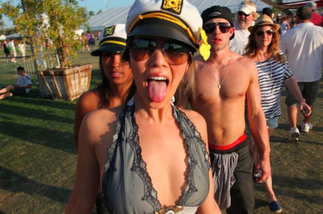 Coachella Music Festival: Half Naked Hot Young White Chicks Dancing