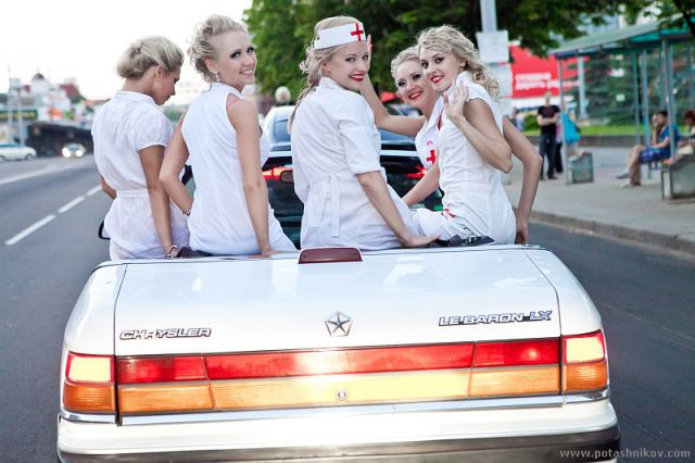 A Parade of Blonde Nurses