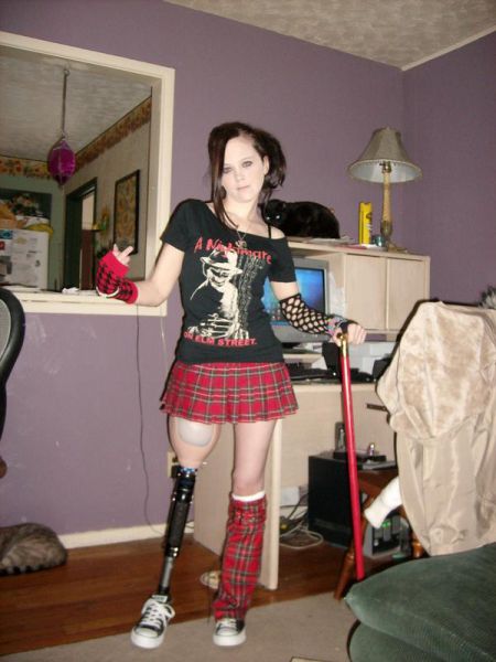 Sexy Amputee Amber Stays Positive