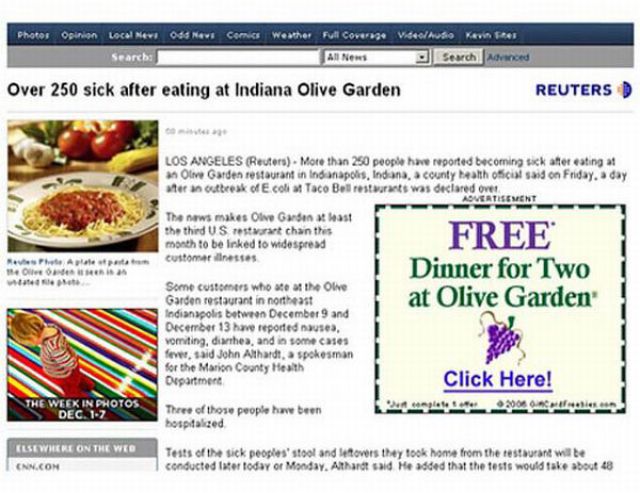 Advertisements in Bad Places