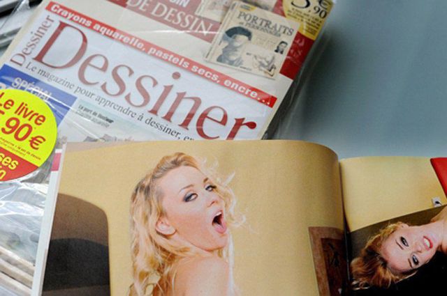 Porn Photos in a Magazine for Drawing