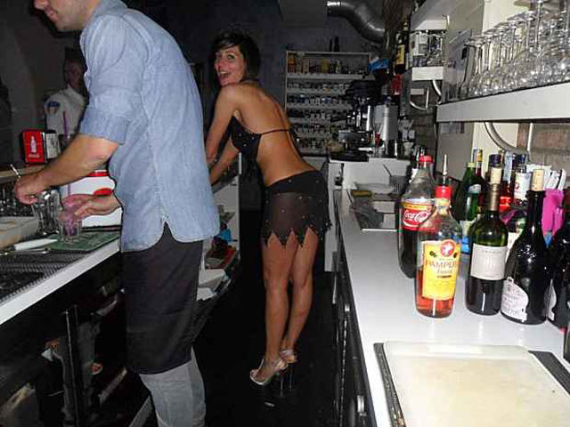 Jealous Wives vs. Busty Italian Barmaid