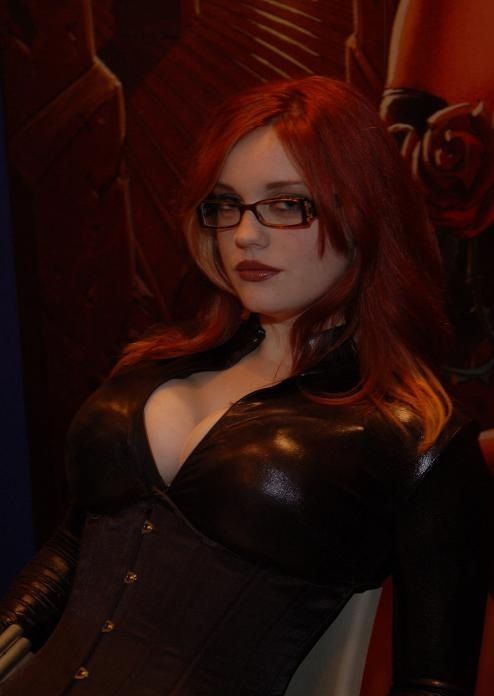 Busty Girls in the Black Widow Costumes
