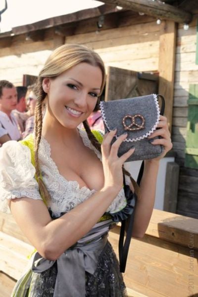 Bosomy Blonde, Jordan Carver, at Oktoberfest