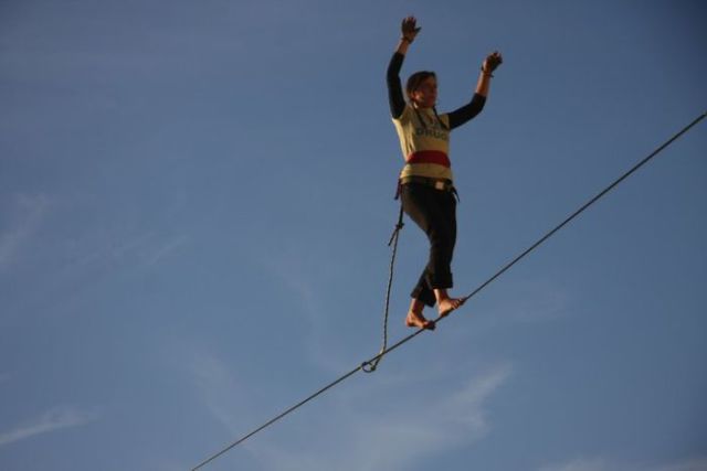Are You This Brave? Or Gutsy Girl Sets Tightrope Record!