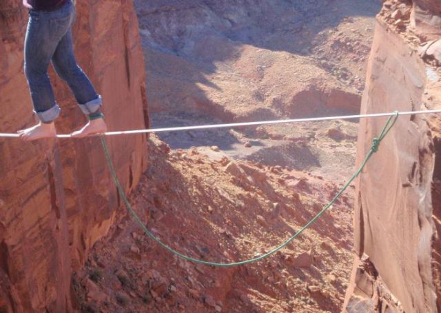 Are You This Brave? Or Gutsy Girl Sets Tightrope Record!