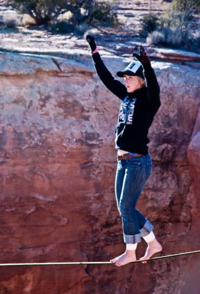 Are You This Brave? Or Gutsy Girl Sets Tightrope Record!