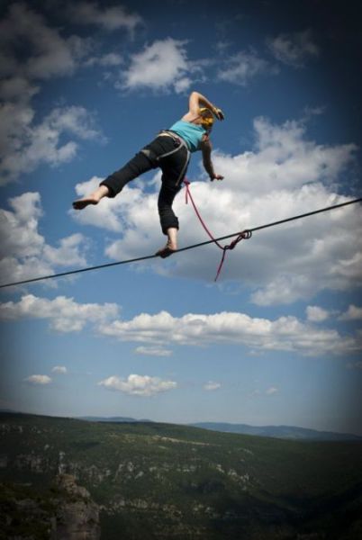 Are You This Brave? Or Gutsy Girl Sets Tightrope Record!