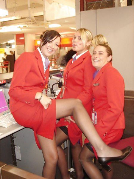 Stewardesses Show off Their Fun Side