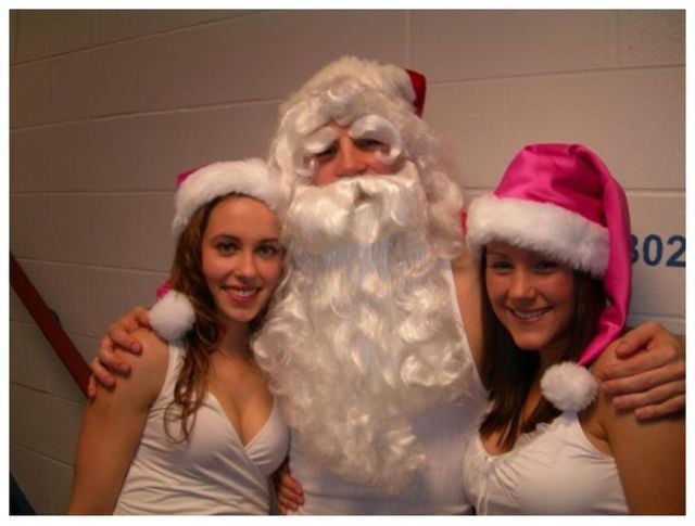 Drunk Girls Embracing The Christmas Spirit Of Giving
