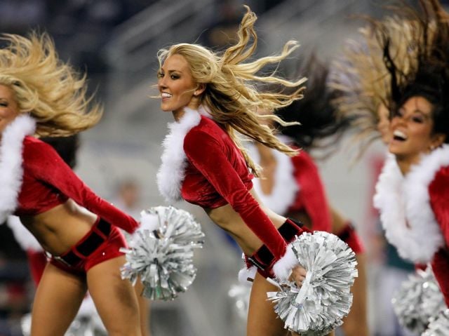 Cheerleading Snow Maidens Spread the Christmas Spirit