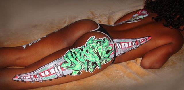 Girls with Graffiti Body Art