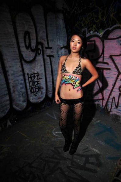 Girls with Graffiti Body Art