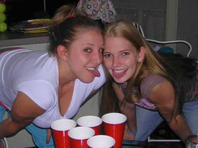 Beer Pong Gets Heated with These Girls