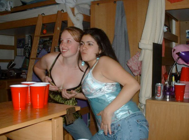 Beer Pong Gets Heated with These Girls