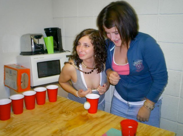 Beer Pong Gets Heated with These Girls