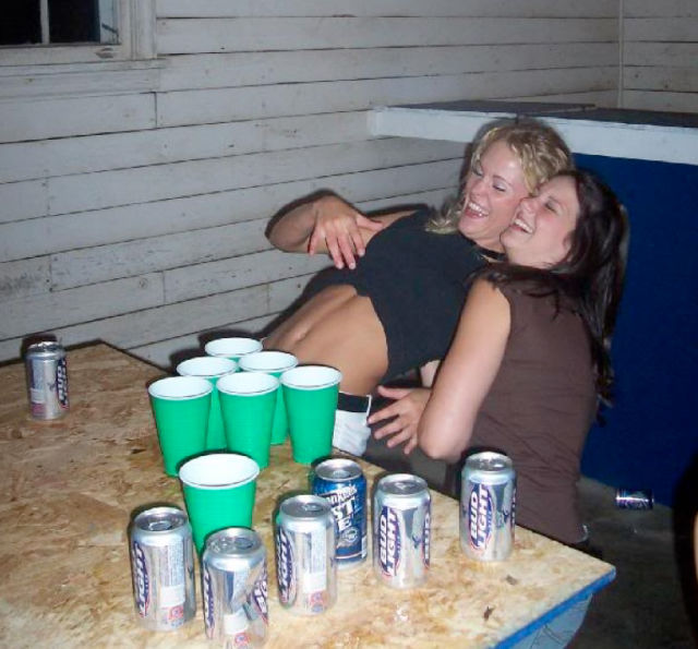 Beer Pong Gets Heated with These Girls