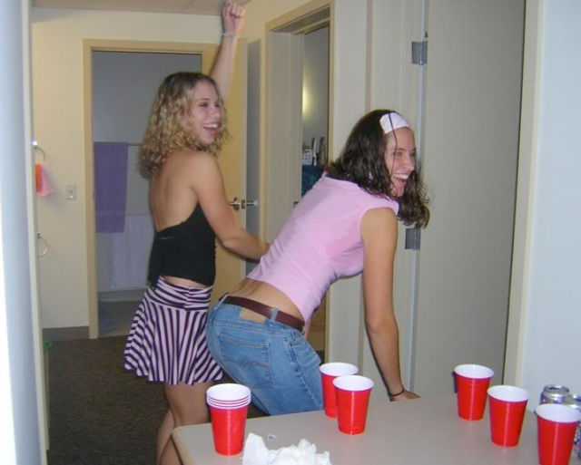 Beer Pong Gets Heated with These Girls