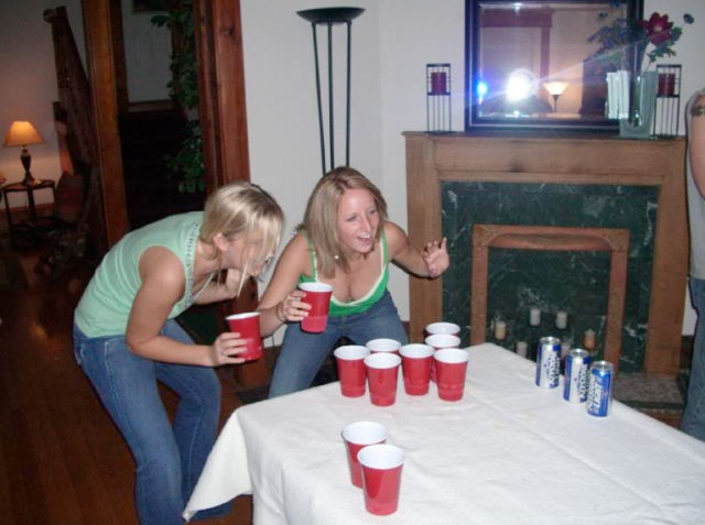 Beer Pong Gets Heated with These Girls