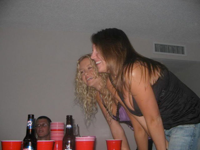 Beer Pong Gets Heated with These Girls