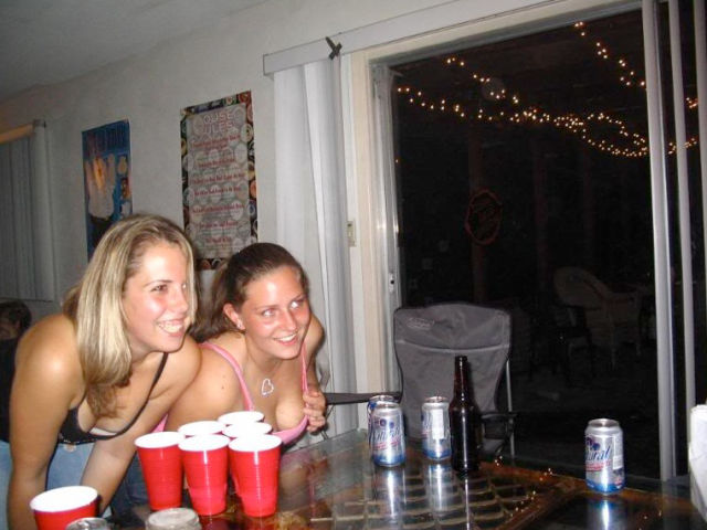 Beer Pong Gets Heated with These Girls