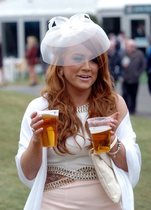 British Girls Get Dolled Up for Ladies Day Debauchery