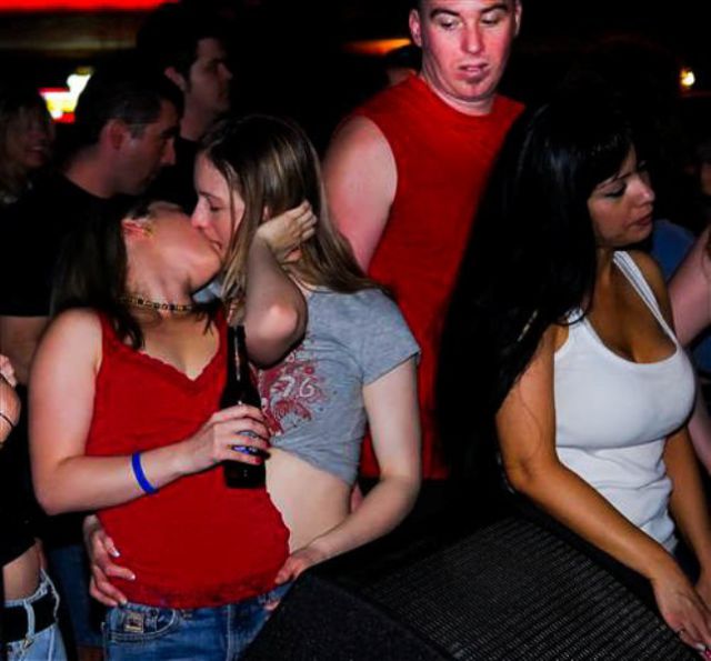 Classic Photobombs of Drunk Girls Kissing Each Other