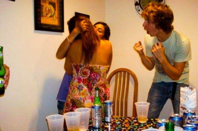 Classic Photobombs of Drunk Girls Kissing Each Other