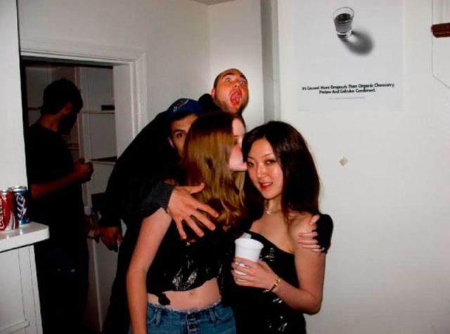 Classic Photobombs of Drunk Girls Kissing Each Other