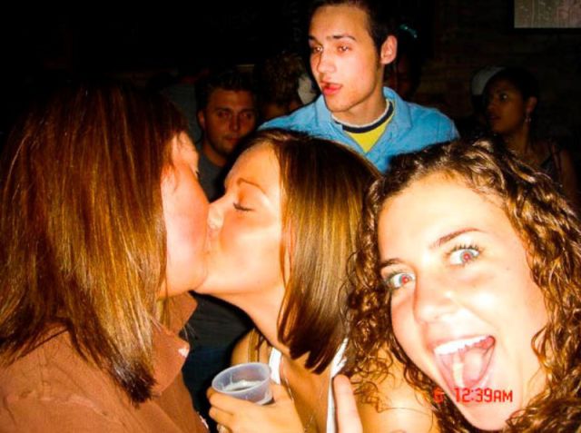 Classic Photobombs of Drunk Girls Kissing Each Other