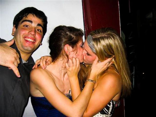 Classic Photobombs of Drunk Girls Kissing Each Other