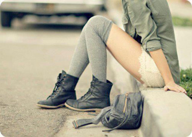 Cute Girls Rocking Thigh High Socks