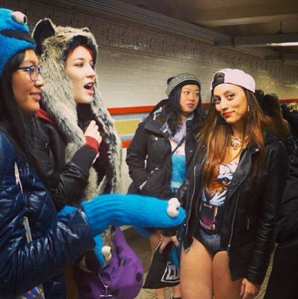 Girls of the No Pants Subway Ride 2014