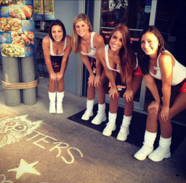 Hot Hooters Girls Have Some Fun During Break Times