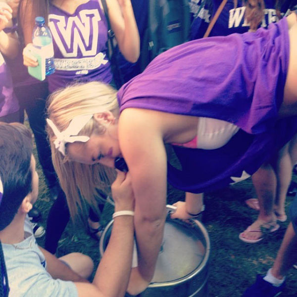 College Girls Kicking Ass at Kegstands