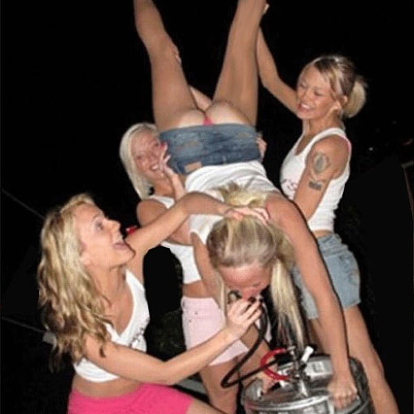 College Girls Kicking Ass at Kegstands