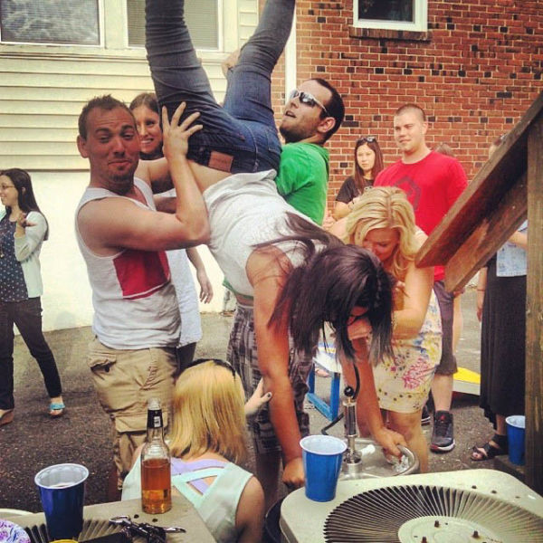 College Girls Kicking Ass at Kegstands