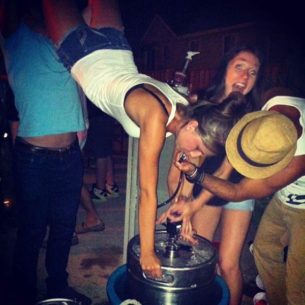 College Girls Kicking Ass at Kegstands