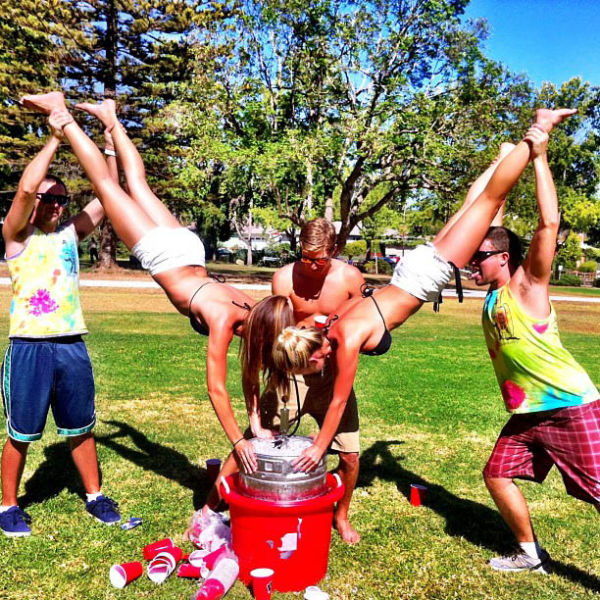 College Girls Kicking Ass at Kegstands