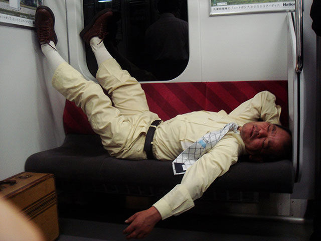 Japanese Businessmen Passed Drunk in Public