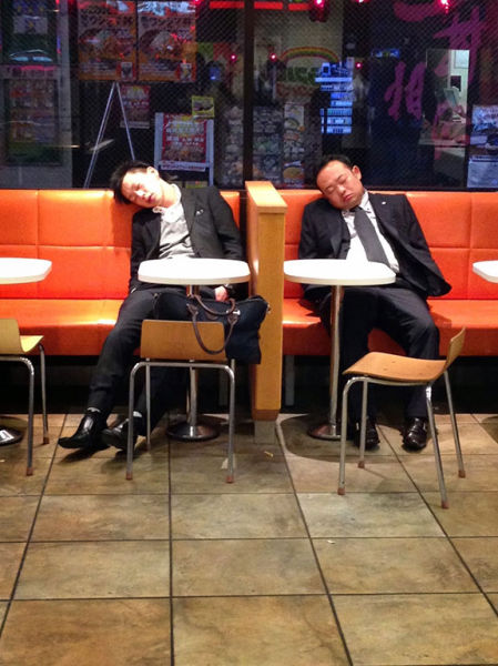 Japanese Businessmen Passed Drunk in Public