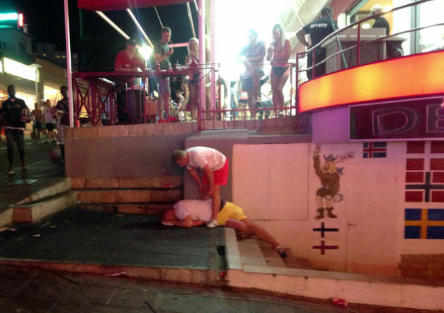 Englishmen Get Drunk and Crazy in Spain
