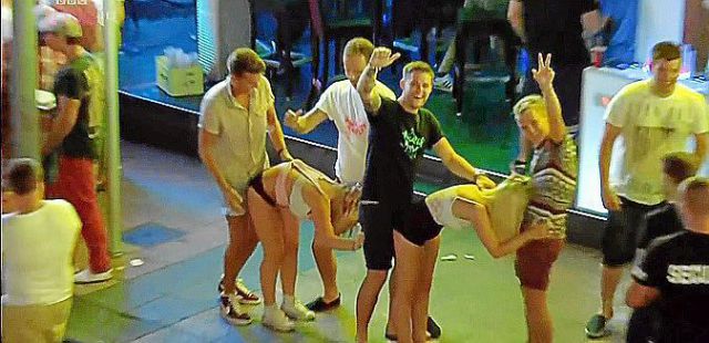 Englishmen Get Drunk and Crazy in Spain