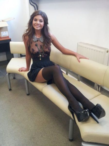 Woman Look Hot Wearing Mesh Clothing