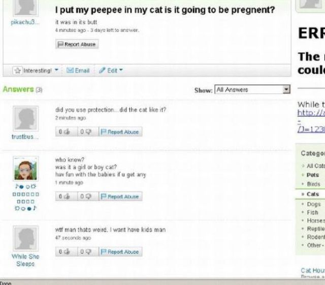 Amusing Yahoo Questions and Answers