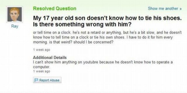 Amusing Yahoo Questions and Answers