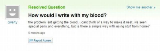 Amusing Yahoo Questions and Answers