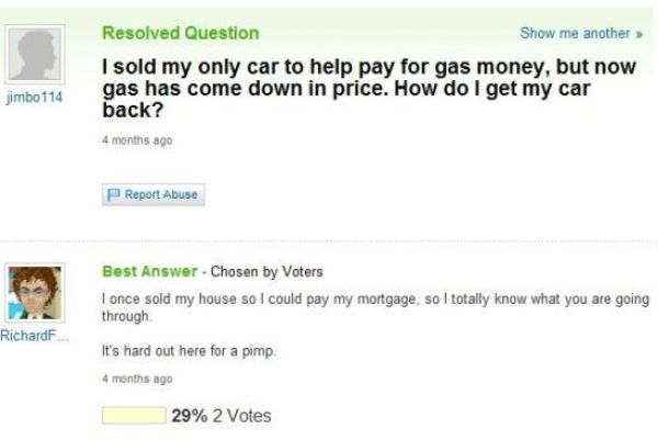 Amusing Yahoo Questions and Answers