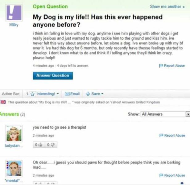 Amusing Yahoo Questions and Answers