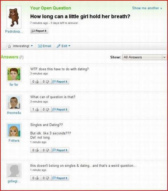 Amusing Yahoo Questions and Answers